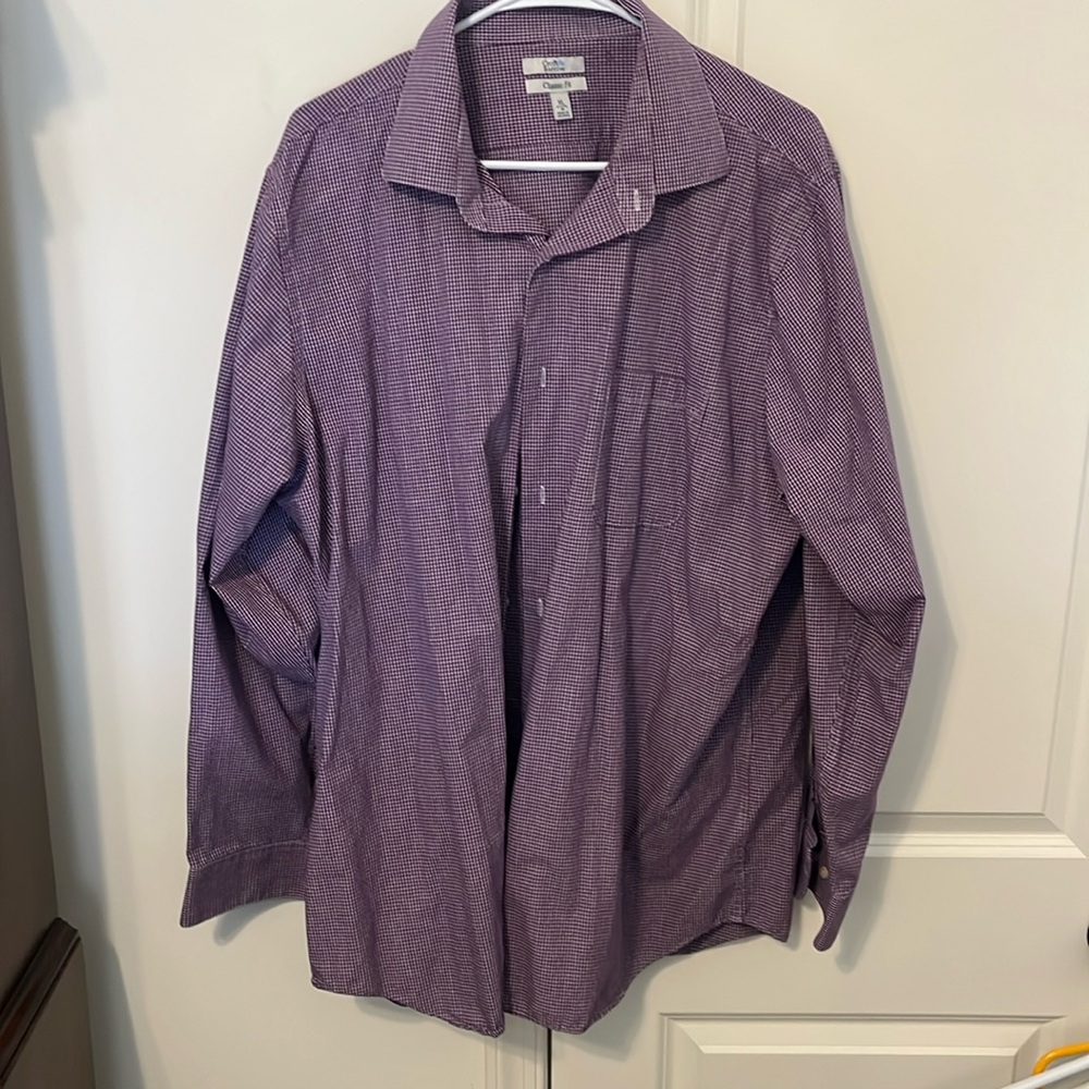 Men’s Purple Plaid Dress Shirt